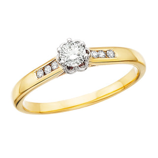 10K Two Toned Diamond Engagement Ring