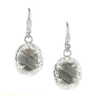 Sterling Mini Polki Labradorite Earrings