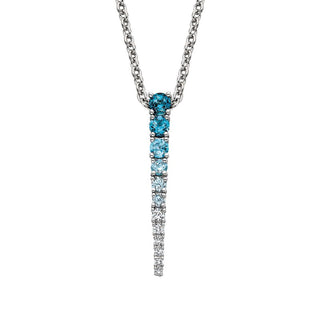 Sterling Silver Blue Topaz Icicle Pendant