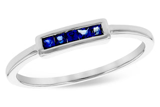 14K White Gold Blue Sapphire Ring
