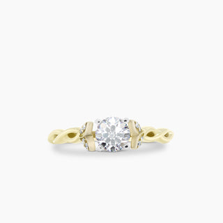 Twisted Band Diamond 14K Yellow Gold Ring
