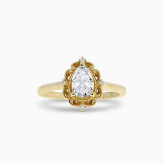 Filigree Pear Diamond Engagement Ring