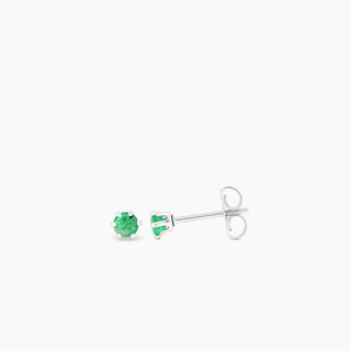 Emerald Silver Tone Earrings