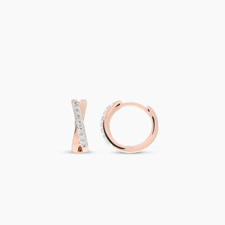 Diamond Huggie Hoop Earrings
