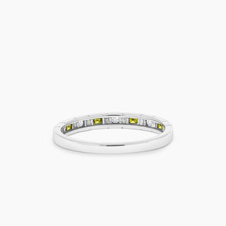 10K White Gold Peridot and Diamond Stackable Band