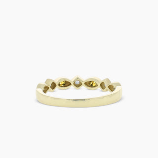10K Yellow Gold Citrine and Diamond Stackable Band