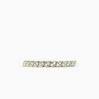 10K Yellow Gold Diamond Stackable Band