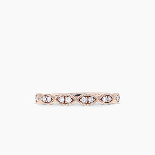 10K Rose Gold Diamond Stackable Band
