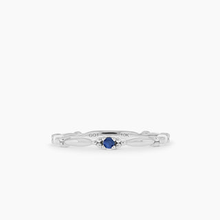 10K White Gold Sapphire Stackable Band