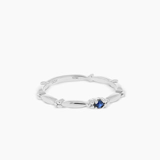 10K White Gold Sapphire Stackable Band
