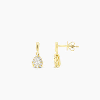 Pear Diamond Halo Earrings