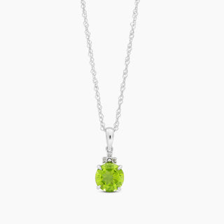 Peridot & Diamond 14K White Gold Necklace