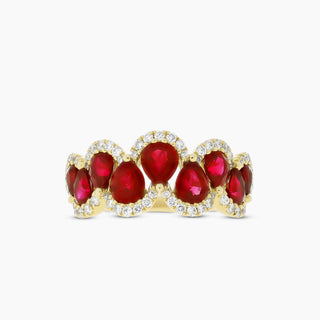 Pear Ruby Diamond Ring