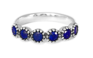 Lapis 6 Stone Milgrain Ring