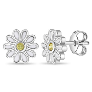 Sterling Silver Daisy Earrings