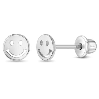 Sterling Silver Smiley Face Earrings