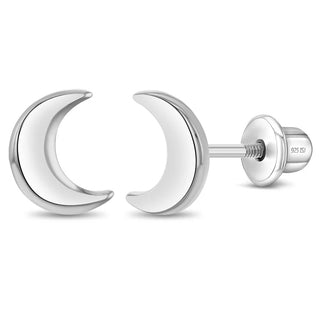 Sterling Silver Crescent Moon Earrings