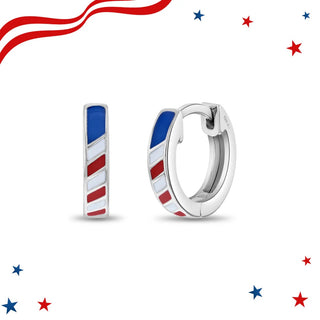 Patriotic Huggie Hoop Earrings