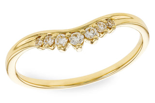 14K Yellow Gold 7 Stone Curved Diamond Ring
