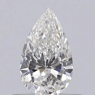 Pear-shaped Lab Grown Diamond on display stand Colour E VS1