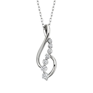 14k White Gold Journey Diamond Pendant