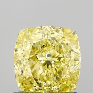 1.00ct Cushion modified Natural Diamond (Colour Fancy Yellow, Clarity SI1, GIA Certified)
