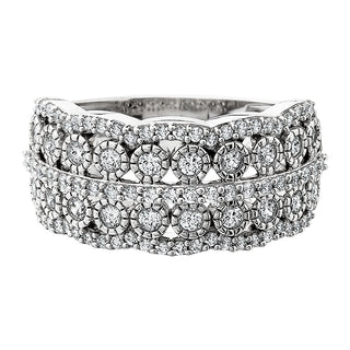 Two Row Diamond Ring in 14k white gold