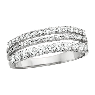 3 Row Diamond Ring in gold