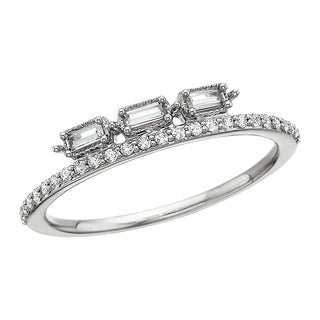 3 Stone Baguette Ring with diamonds