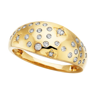 Starlight Dome Ring in 14k yellow gold with diamonds