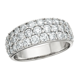 3 Row Diamond Ring in 14k white gold