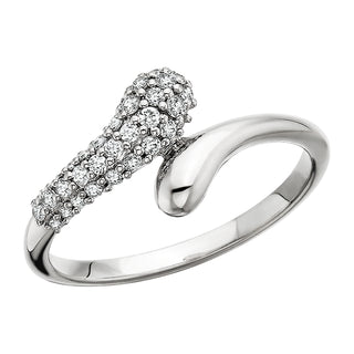 Diamond Teardrop Ring in 14k white gold