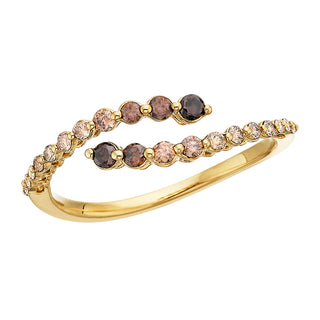 Desert Ombre Bypass Ring in 14k white gold