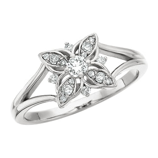 Floral Diamond Ring in 14k white gold