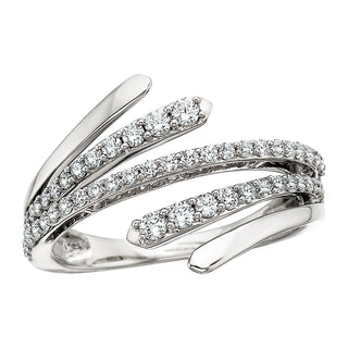 Diamond Bypass Ring in 14k white gold
