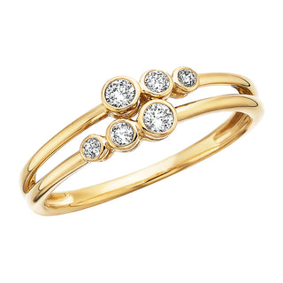 Bezel Set Diamond Ring in 14k yellow gold