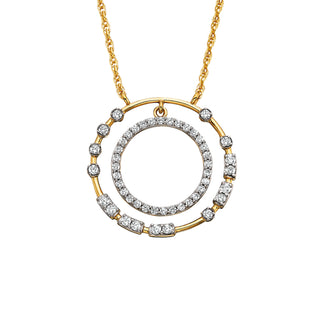 DecoOrbit Round Pendant in 14k yellow gold