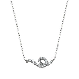 Diamond Curlicue Necklace in 10k white gold