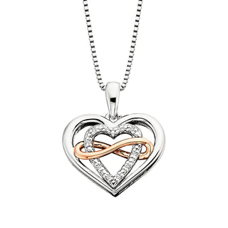 Captured My Heart Infinity Pendant in sterling silver and 18k rose gold