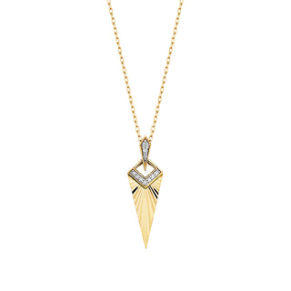 Sunburst Chevron Pendant in 14k yellow gold