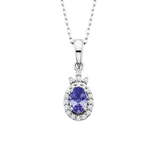 Tanzanite Pendant in 14k white gold