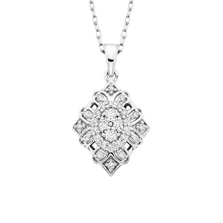 Vintage Diamond Pendant in 14k white gold