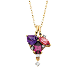 Color Cluster Pendant in 14k yellow gold