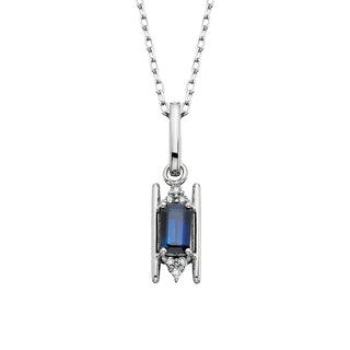 Sapphire Pendant in 14k white gold