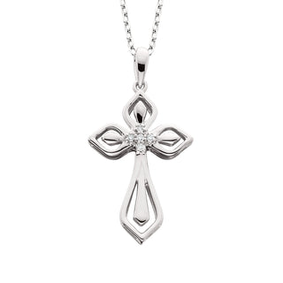 Diamond Cross Pendant in white gold