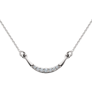 Diamond Crescent Moon Necklace in 10k white gold