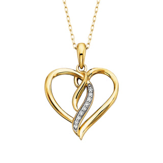 Diamond Heart Pendant in gold