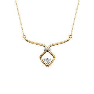 Diamond Bar Necklace in 10k yellow gold