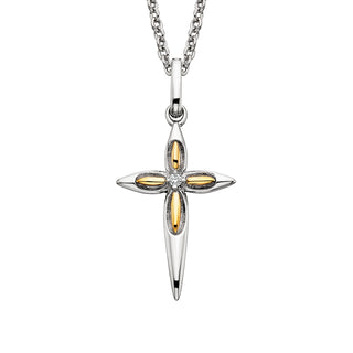 Diamond Cross Pendant in sterling silver