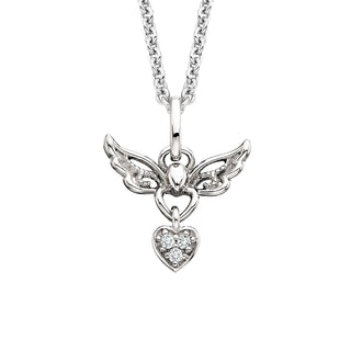 Diamond Angel Pendant in sterling silver